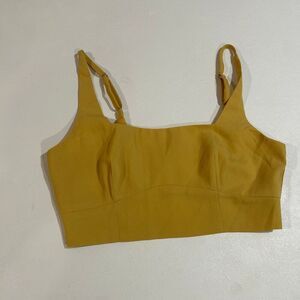 SNDYS Mustard Yellow Structured Crop Top Size XS